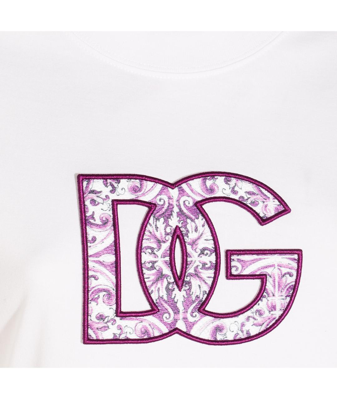 DOLCE&GABBANA Белая хлопковая футболка, фото 3