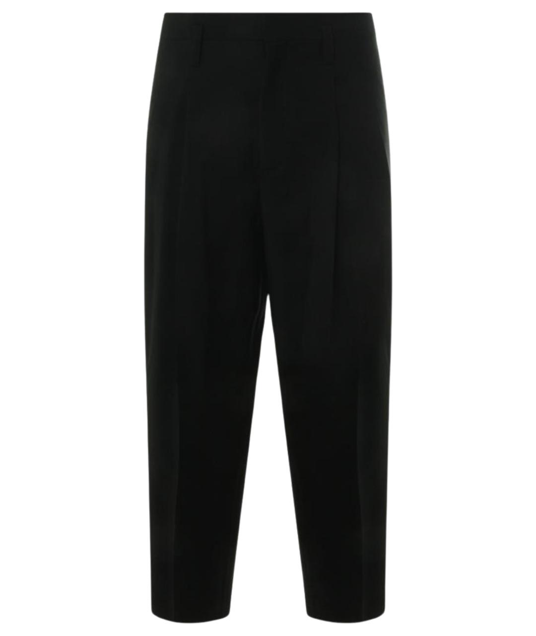 JIL SANDER Черные шерстяные повседневные брюки, фото 1