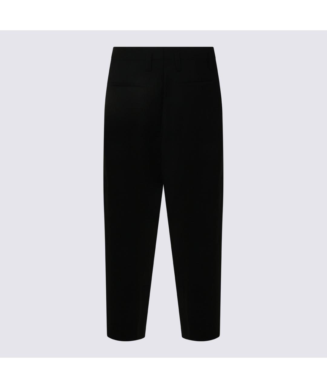 JIL SANDER Черные шерстяные повседневные брюки, фото 3