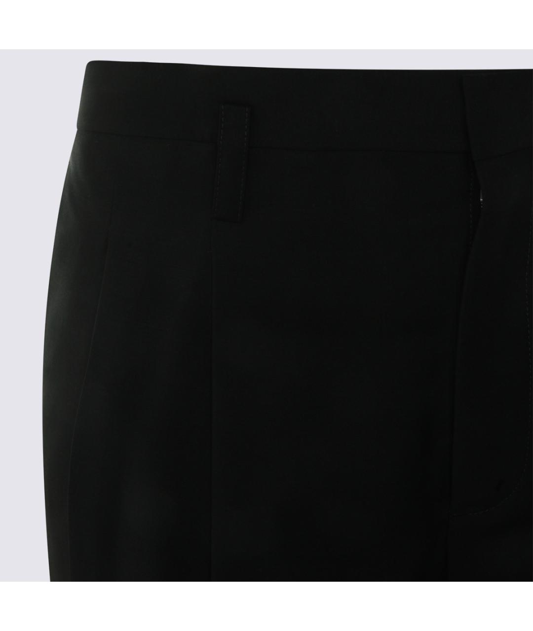 JIL SANDER Черные шерстяные повседневные брюки, фото 5