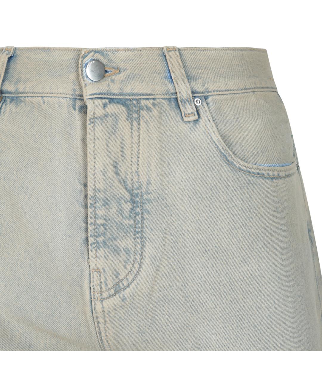 AMIRI Голубые хлопковые прямые джинсы, фото 3