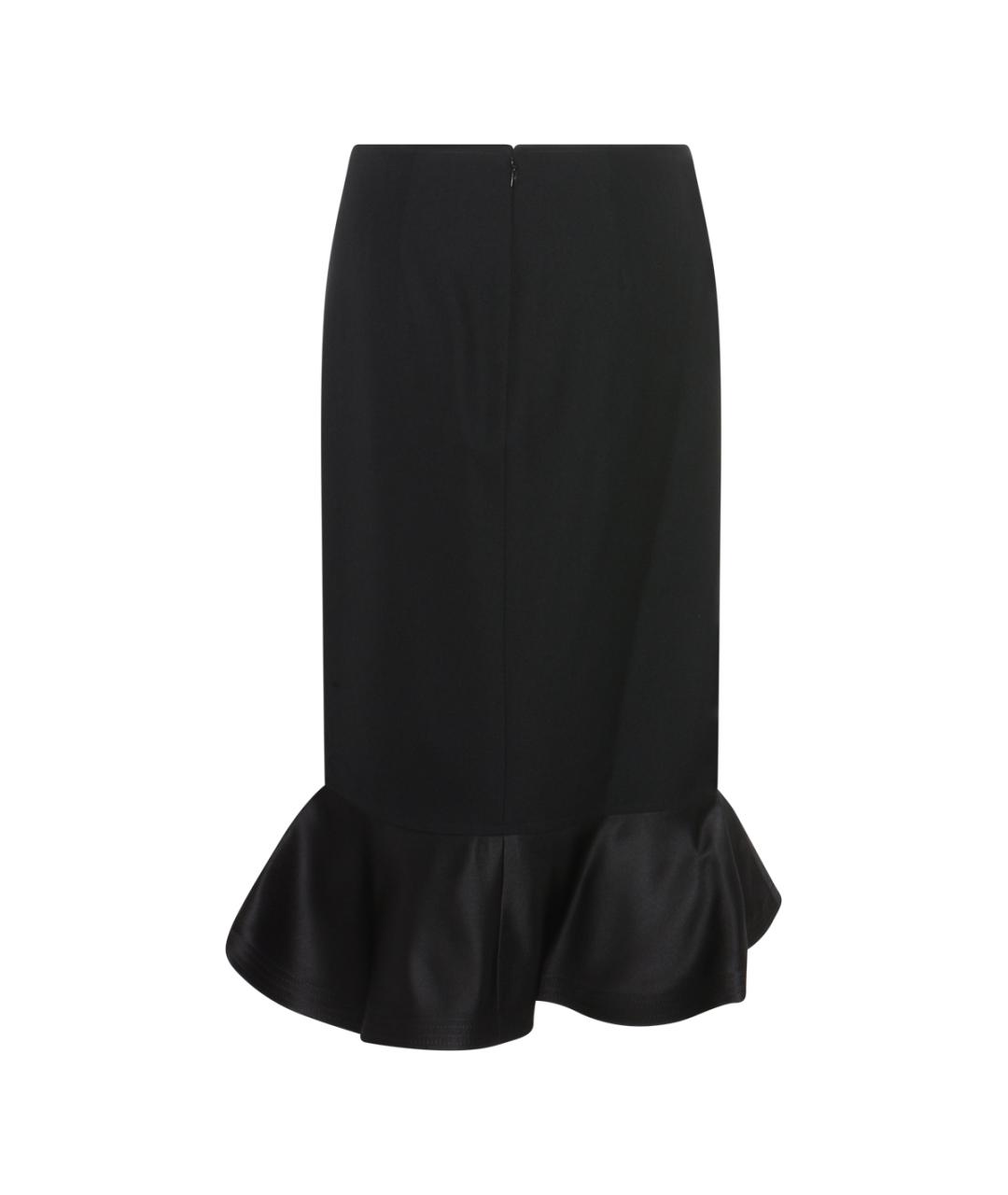 FENDI Черная шерстяная юбка миди, фото 2