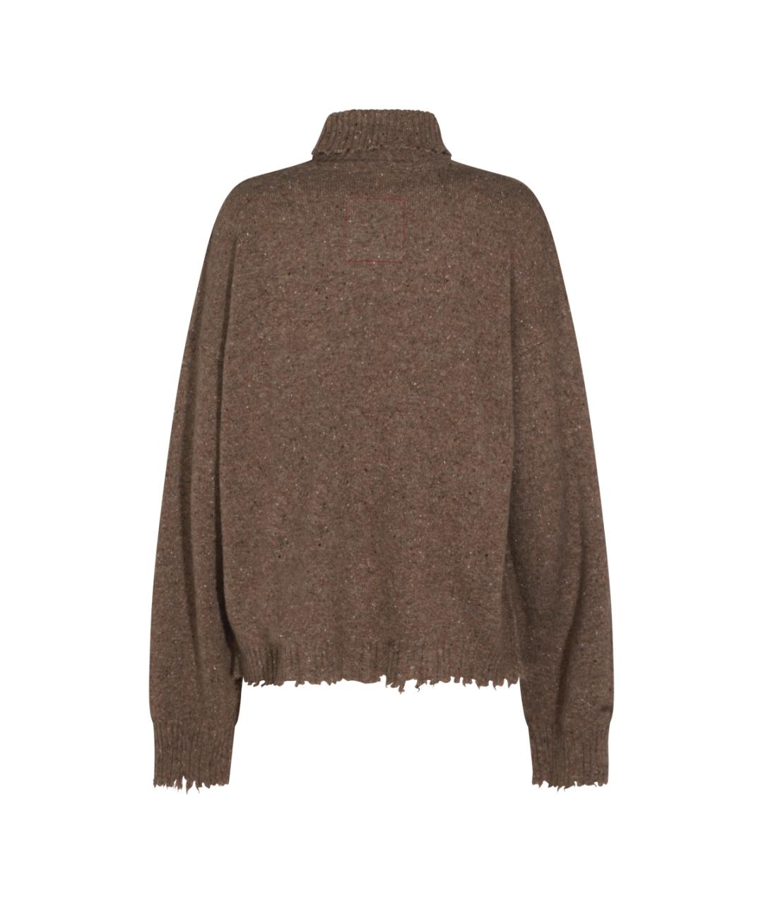 UMA WANG Коричневый шерстяной джемпер / свитер, фото 2