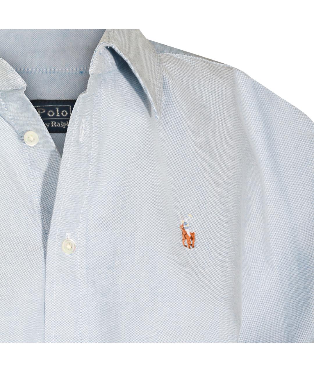 POLO RALPH LAUREN Голубое хлопковое повседневное платье, фото 4