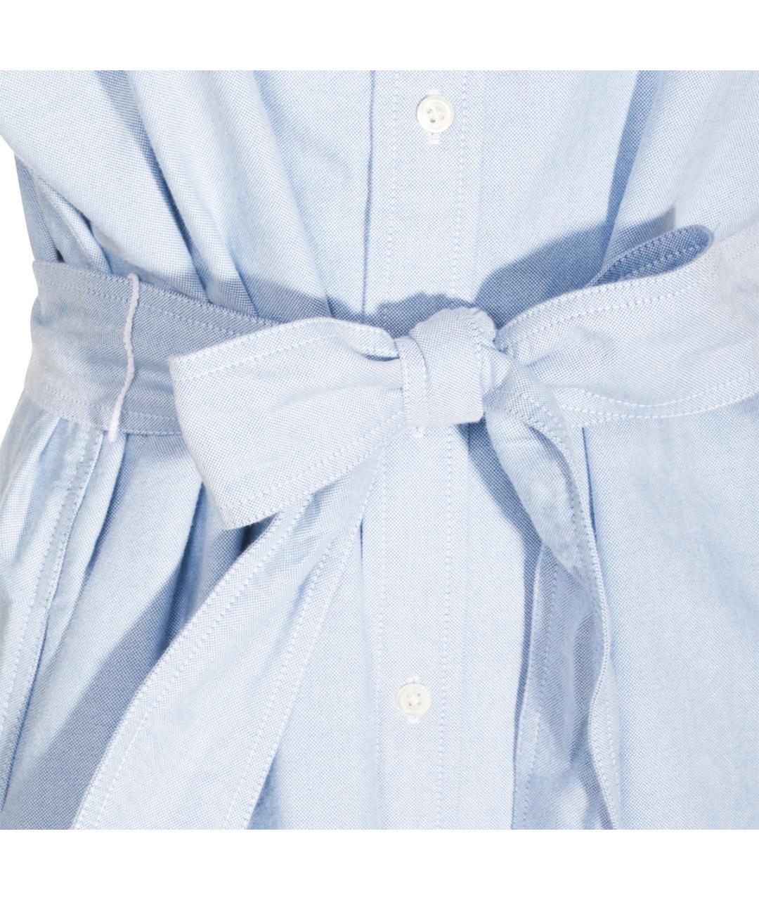 POLO RALPH LAUREN Голубое хлопковое повседневное платье, фото 6