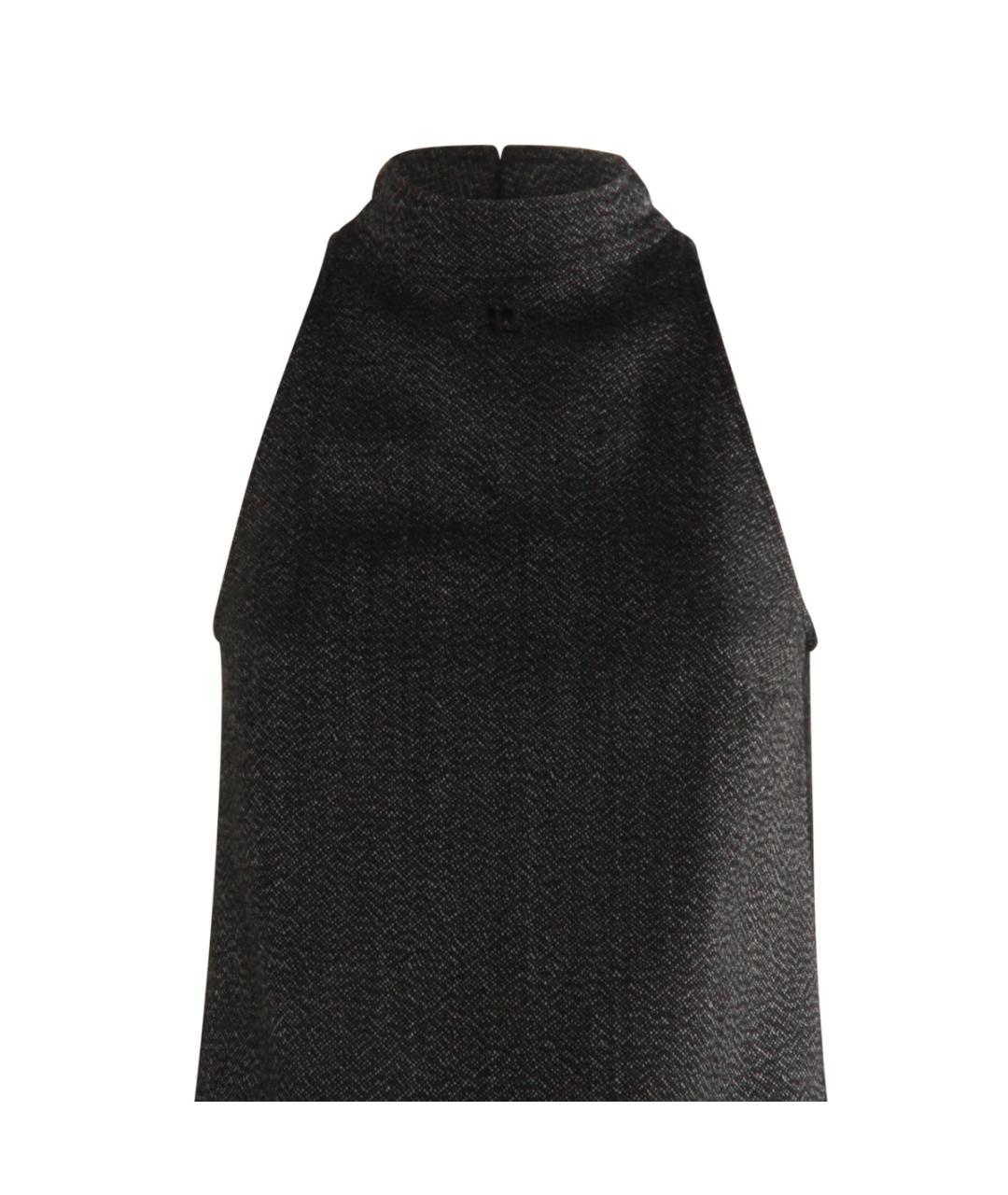 COURREGES Черное шерстяное повседневное платье, фото 4