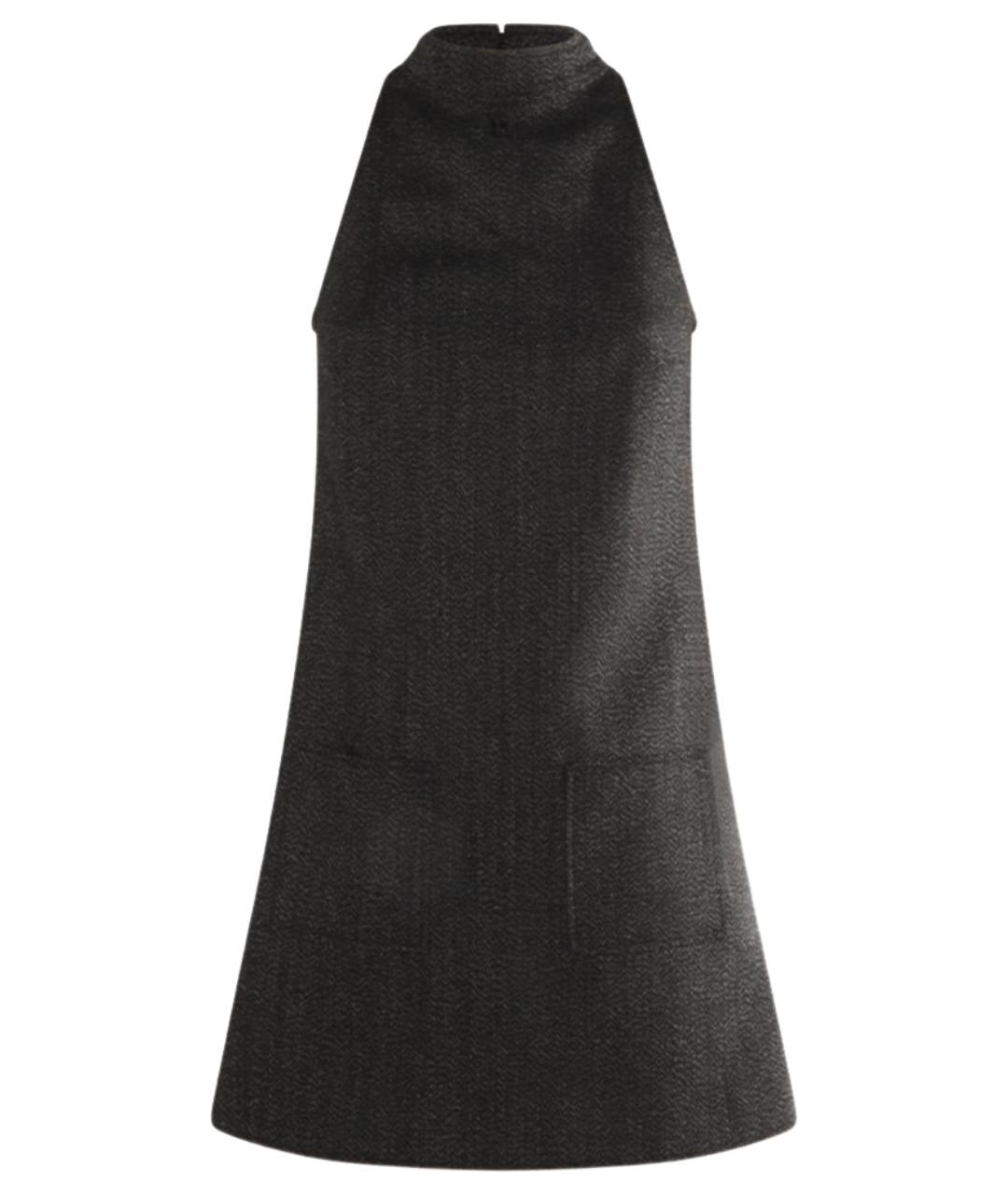 COURREGES Черное шерстяное повседневное платье, фото 1