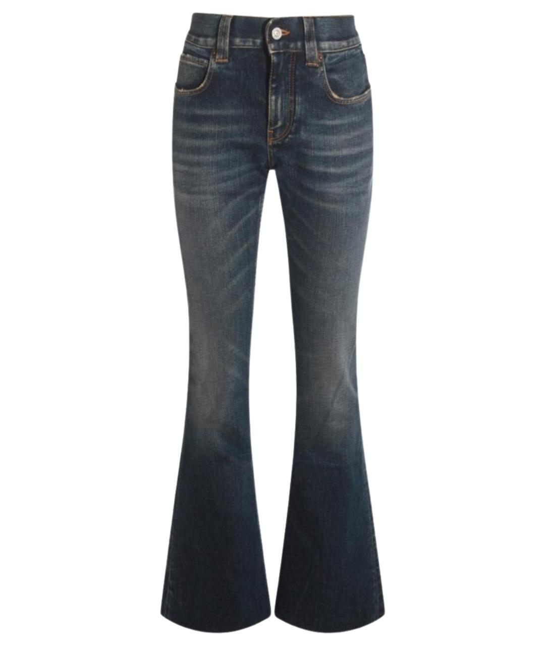 BALENCIAGA Темно-синие хлопко-эластановые джинсы клеш, фото 1