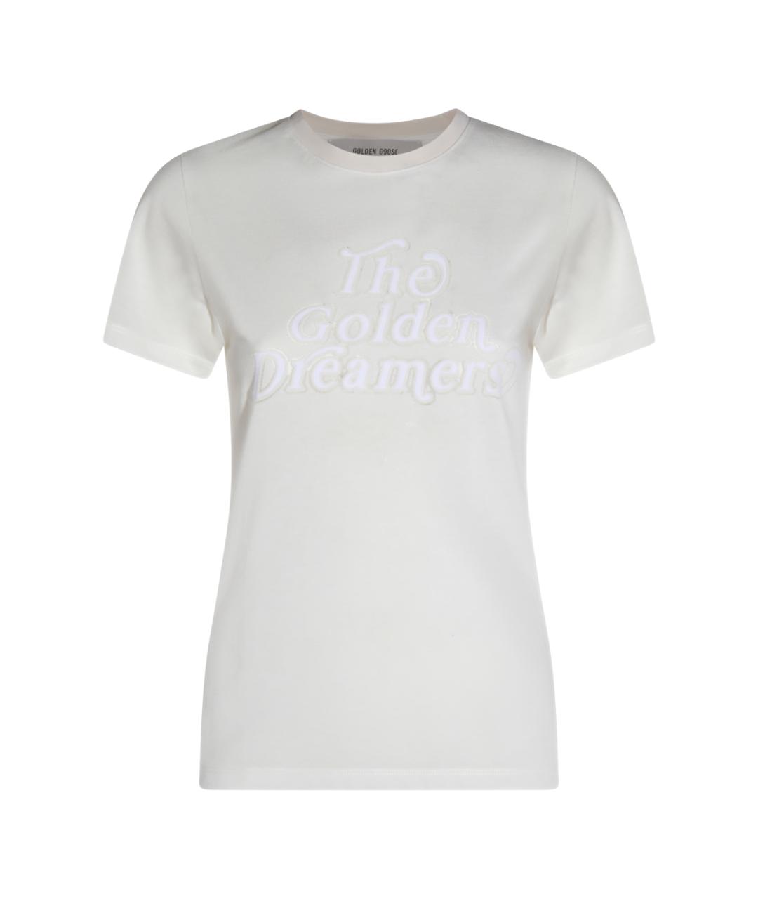 GOLDEN GOOSE DELUXE BRAND Белая хлопковая футболка, фото 1