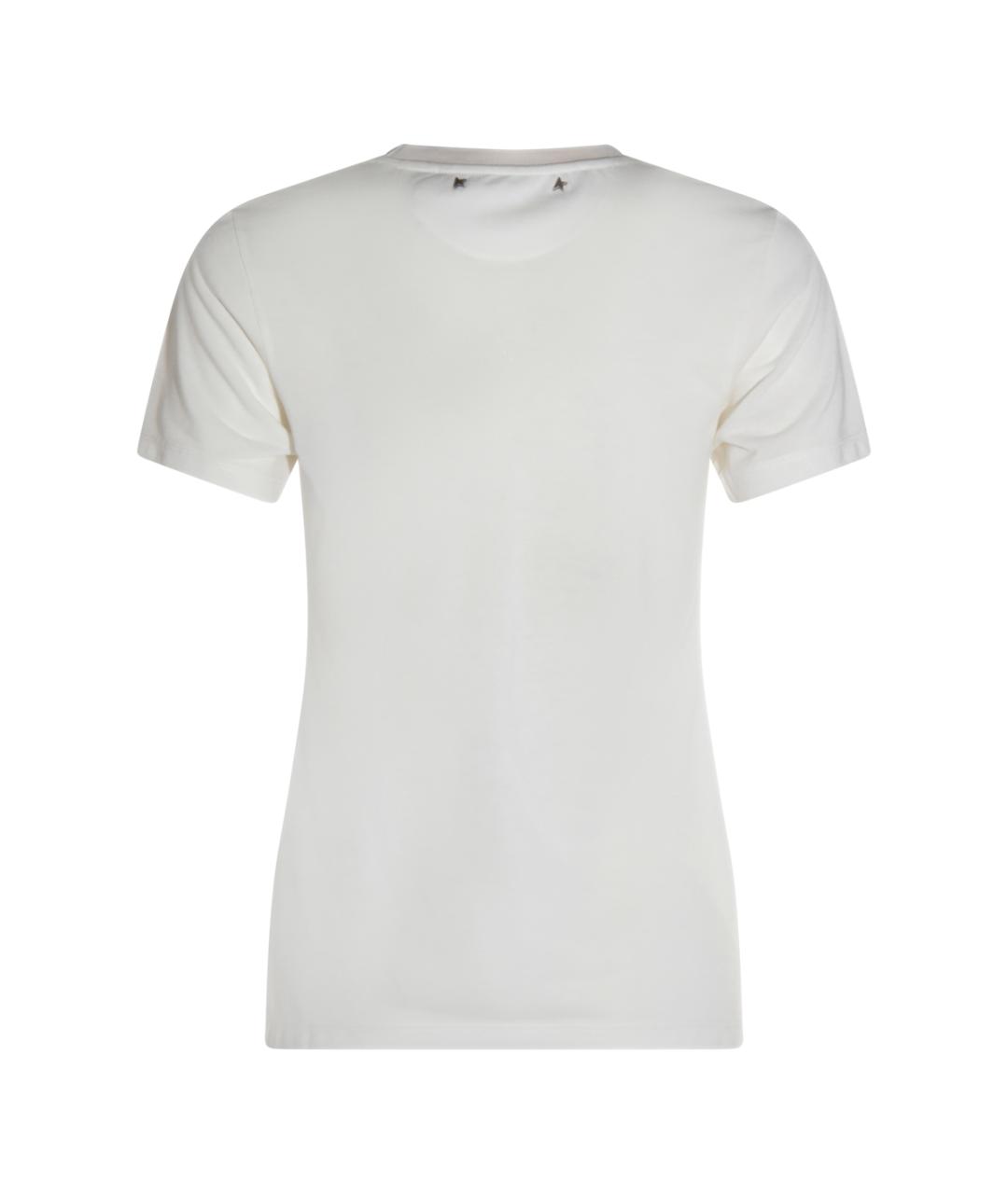 GOLDEN GOOSE DELUXE BRAND Белая хлопковая футболка, фото 2