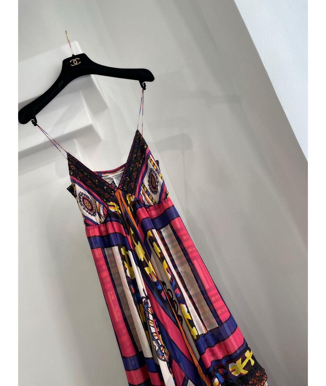 DIANE VON FURSTENBERG Мульти шелковое повседневное платье, фото 5