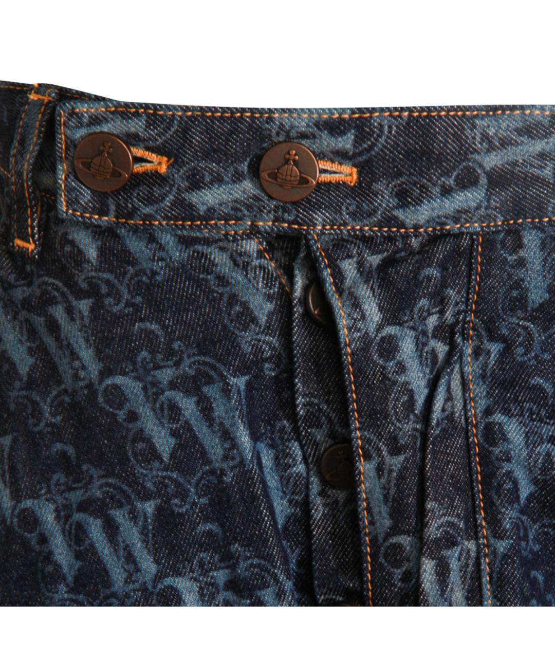 VIVIENNE WESTWOOD Синие хлопковые прямые джинсы, фото 4