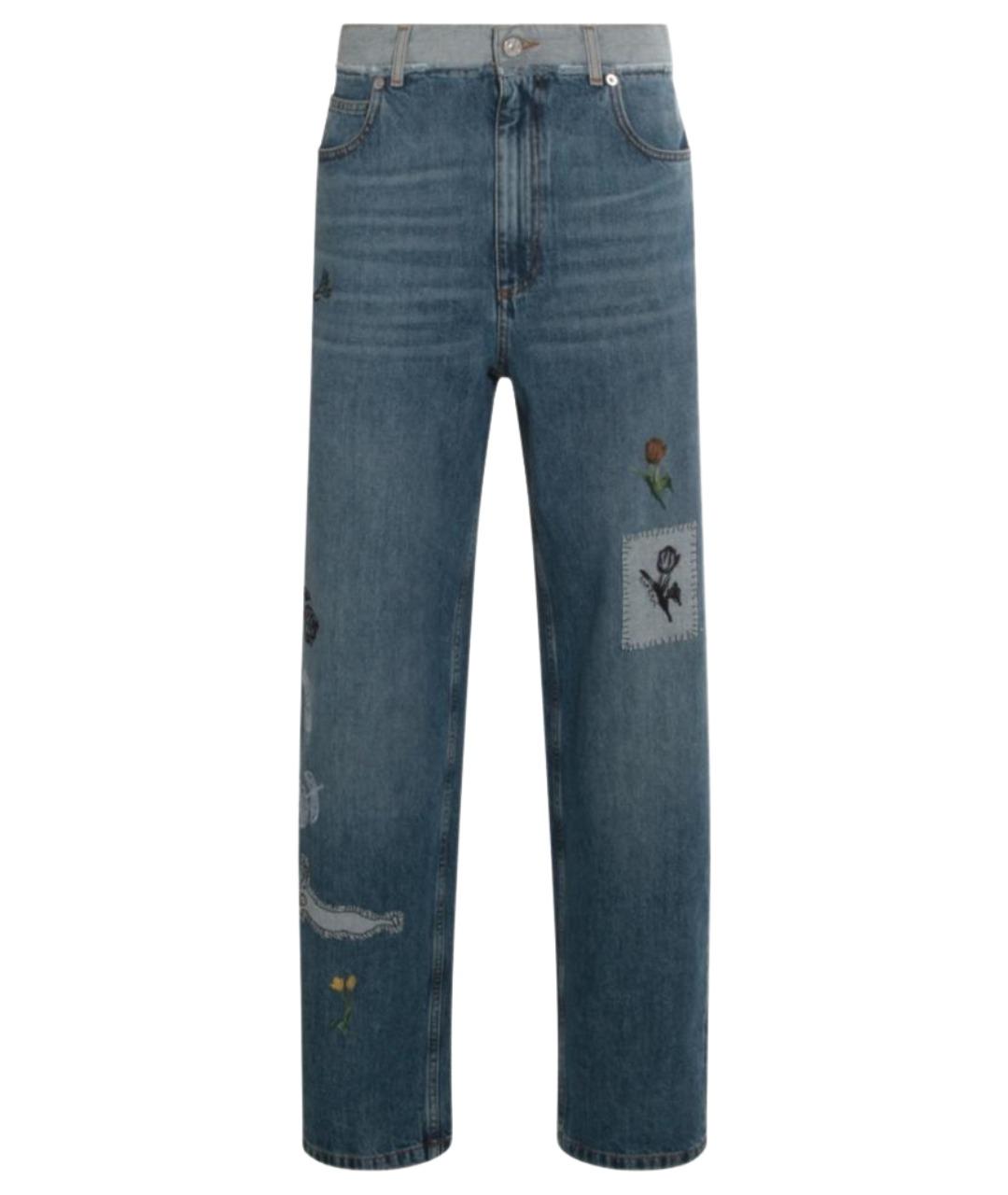 MARNI Синие хлопковые прямые джинсы, фото 1