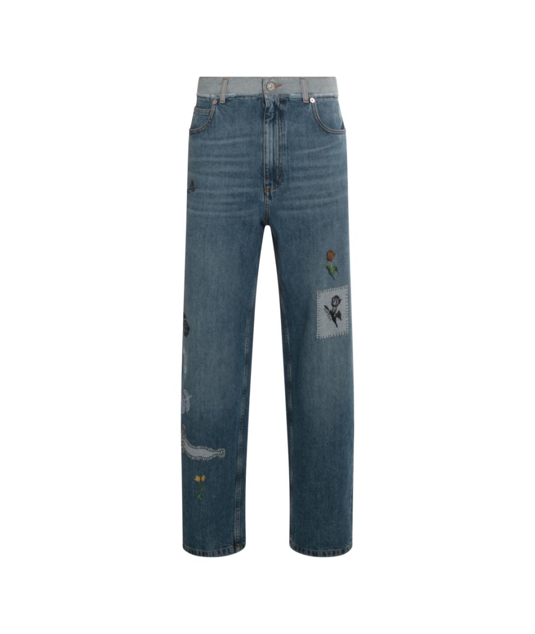 MARNI Синие хлопковые прямые джинсы, фото 4