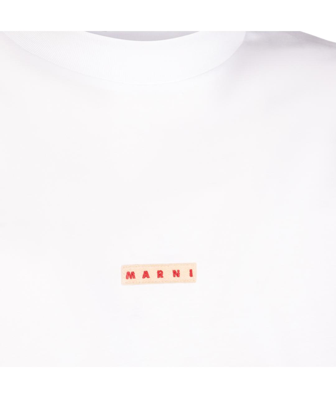 MARNI Белая хлопковая футболка, фото 3