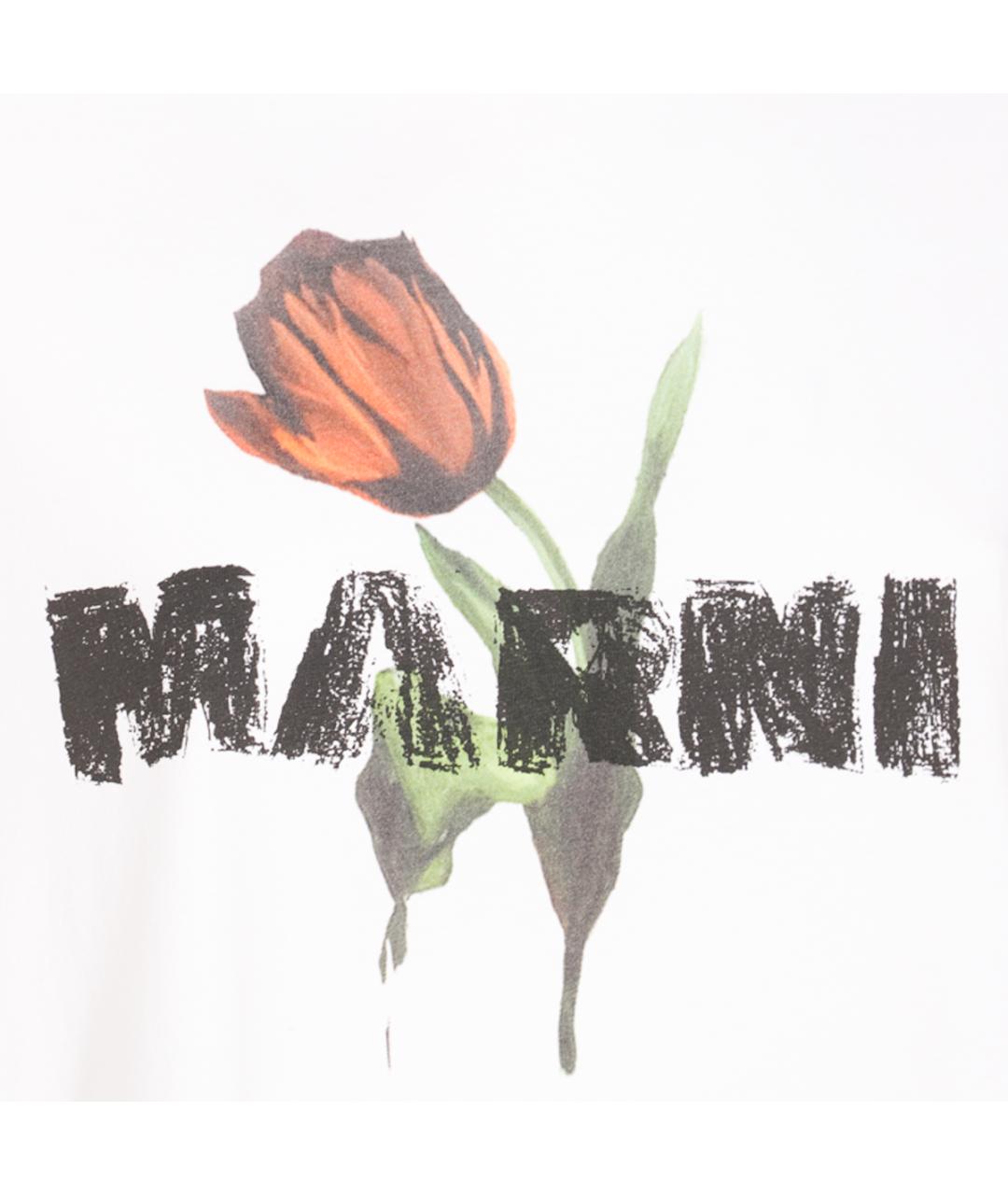 MARNI Белая хлопковая футболка, фото 3