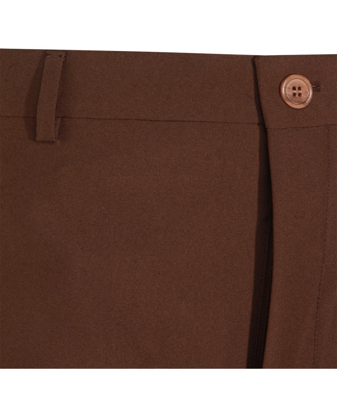 GUCCI Коричневые полиэстеровые прямые брюки, фото 3