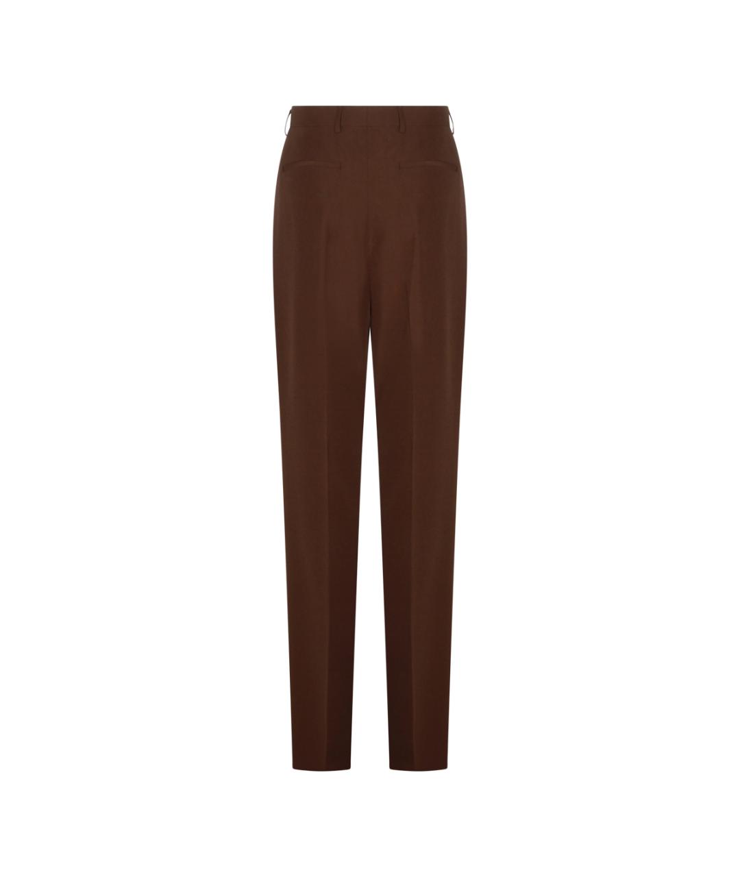 GUCCI Коричневые полиэстеровые прямые брюки, фото 2