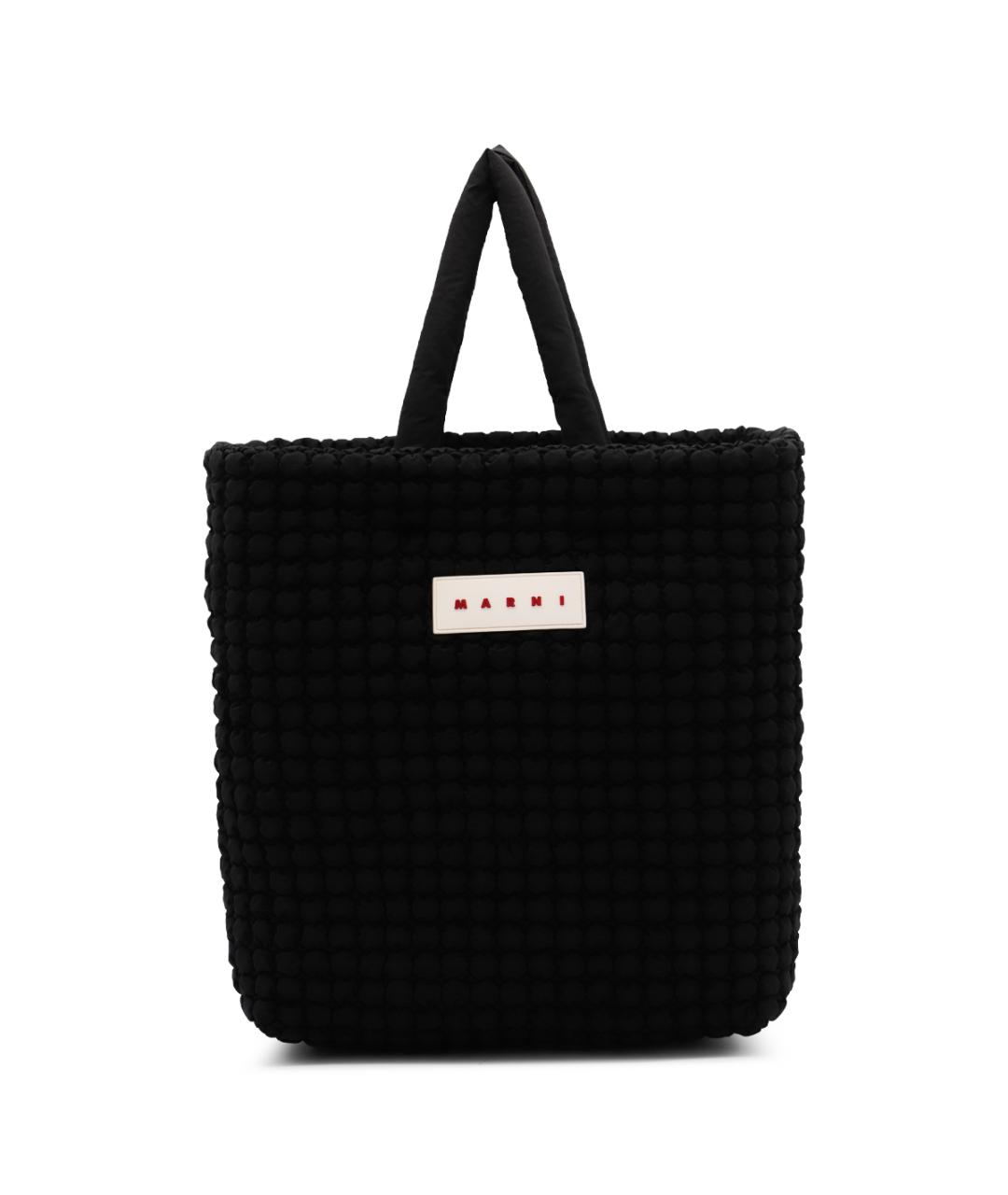 MARNI Черная тканевая сумка тоут, фото 1