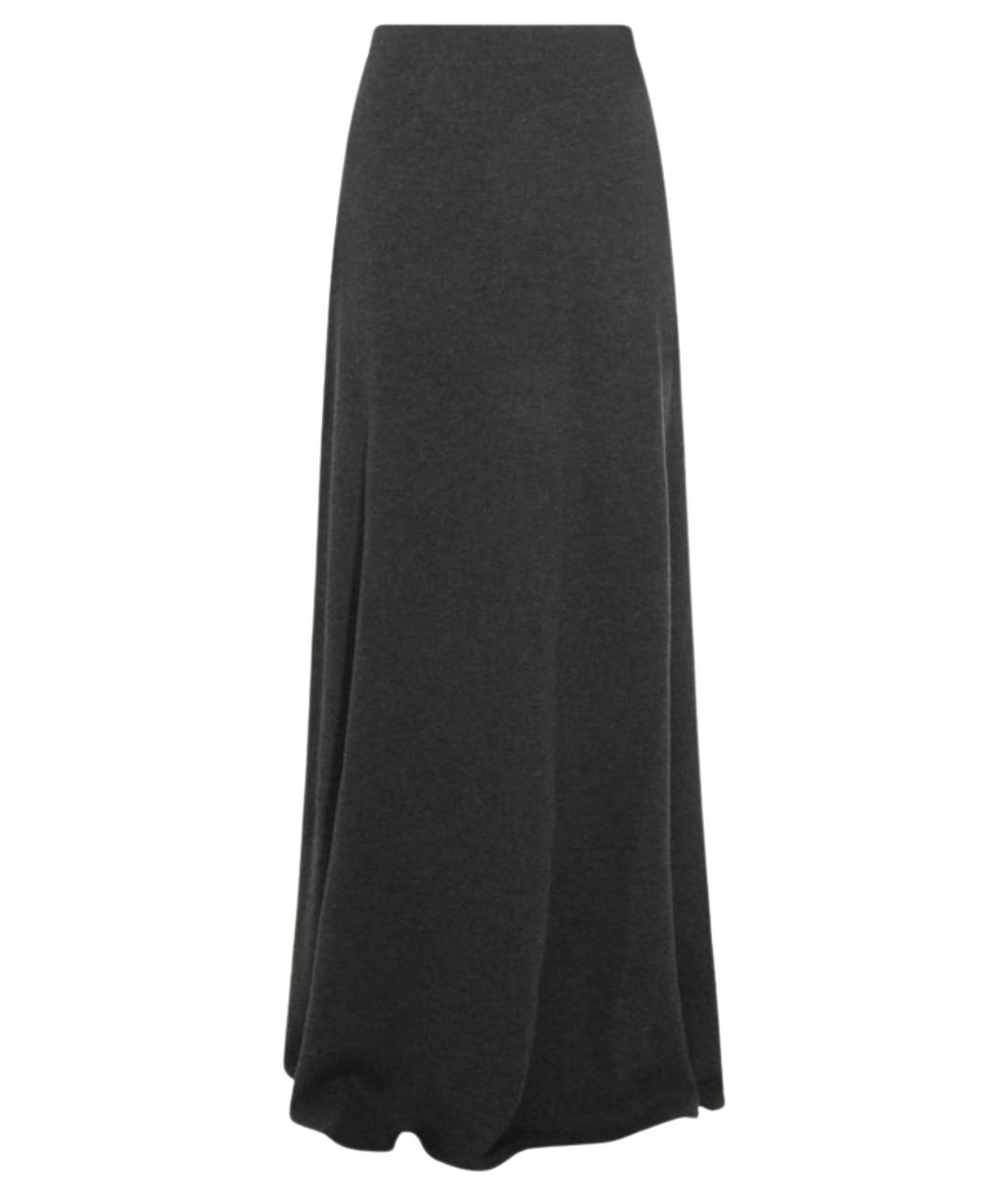 BALENCIAGA Антрацитовая шерстяная юбка макси, фото 1