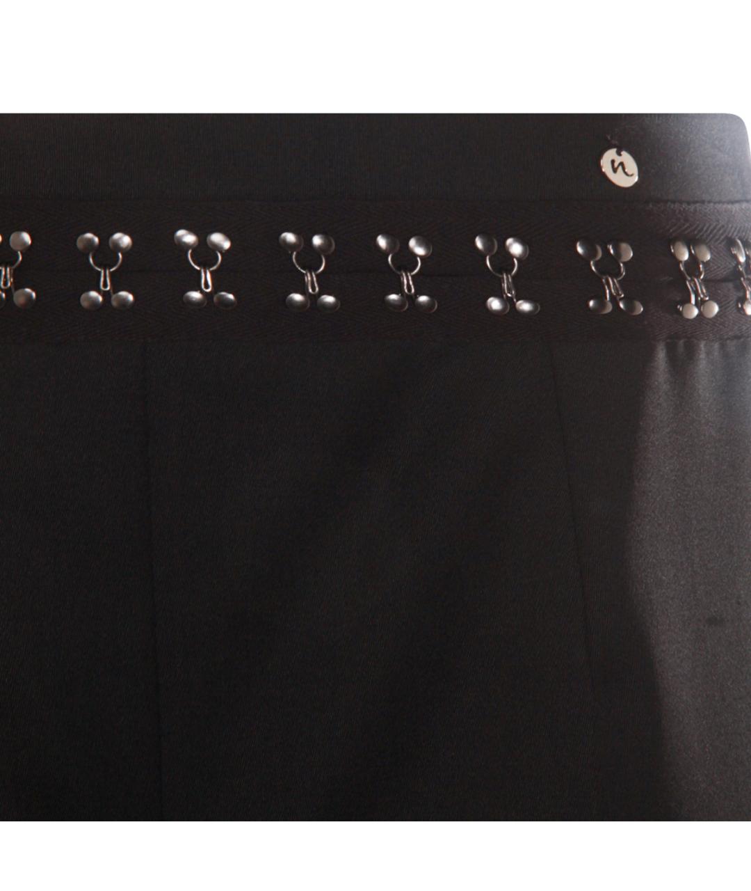 NISSA Черные ацетатные прямые брюки, фото 3