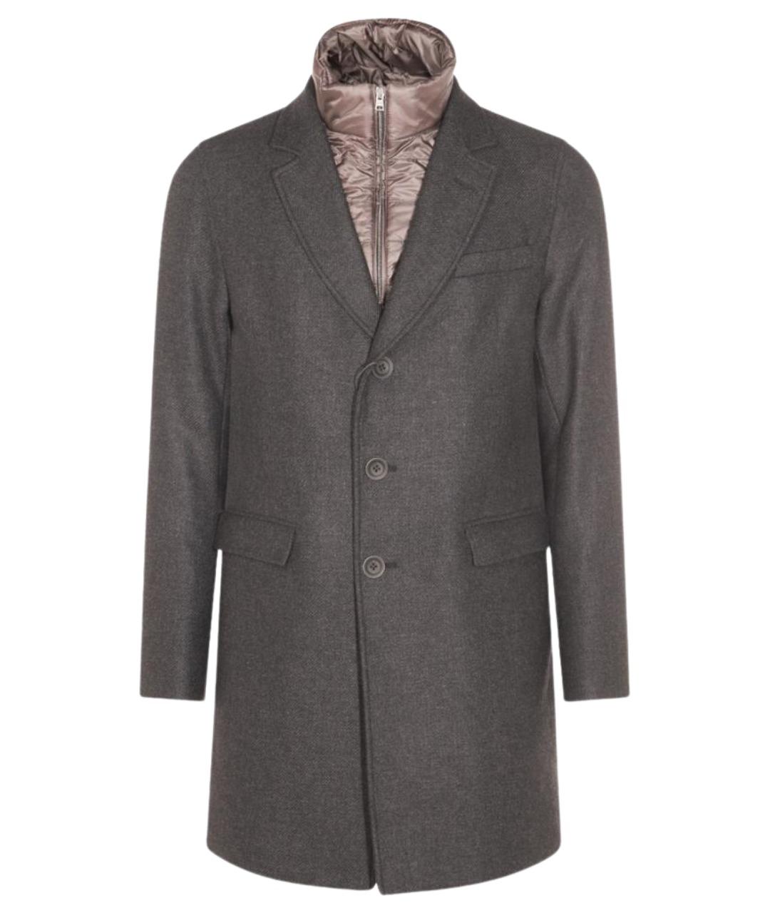 HERNO Серое шерстяное пальто, фото 1