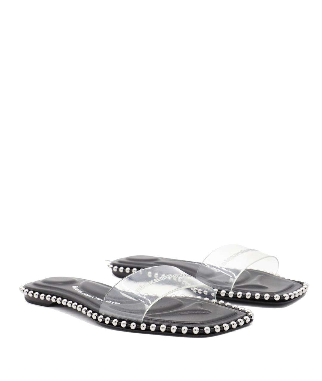 ALEXANDER WANG Черные кожаные шлепанцы, фото 2