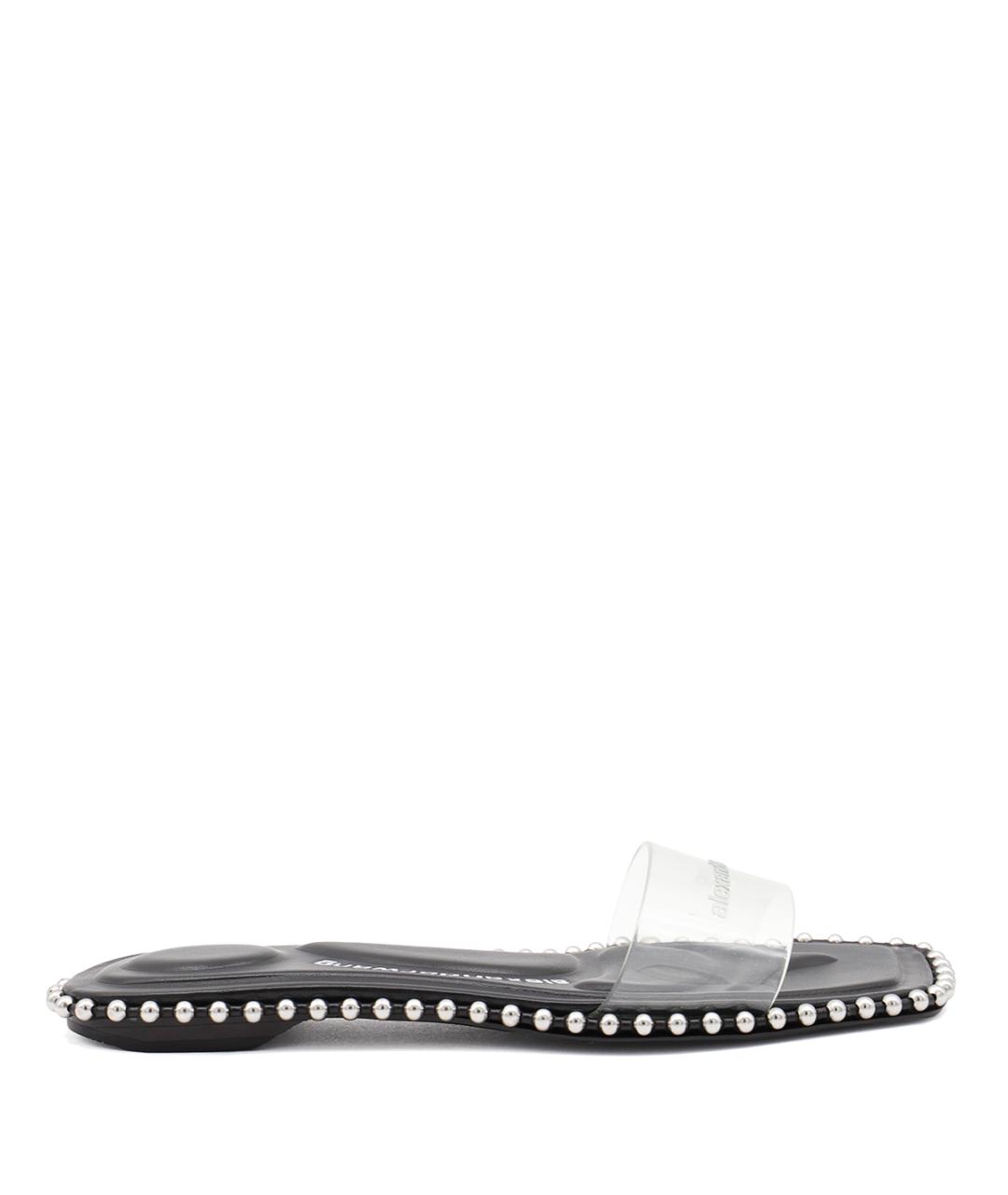 ALEXANDER WANG Черные кожаные шлепанцы, фото 1