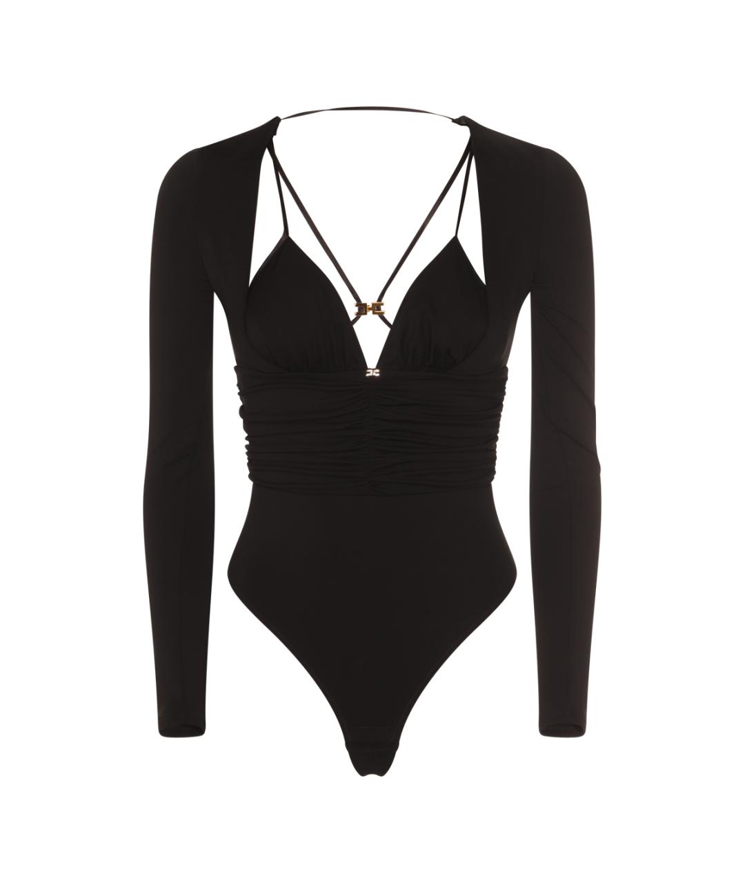 ELISABETTA FRANCHI Черное полиамидовое боди, фото 1