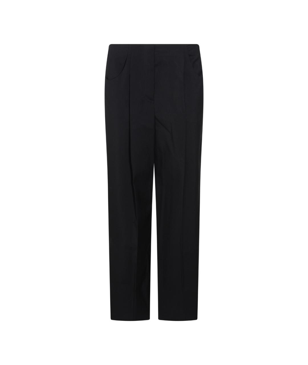 FENDI Черные хлопковые прямые брюки, фото 1