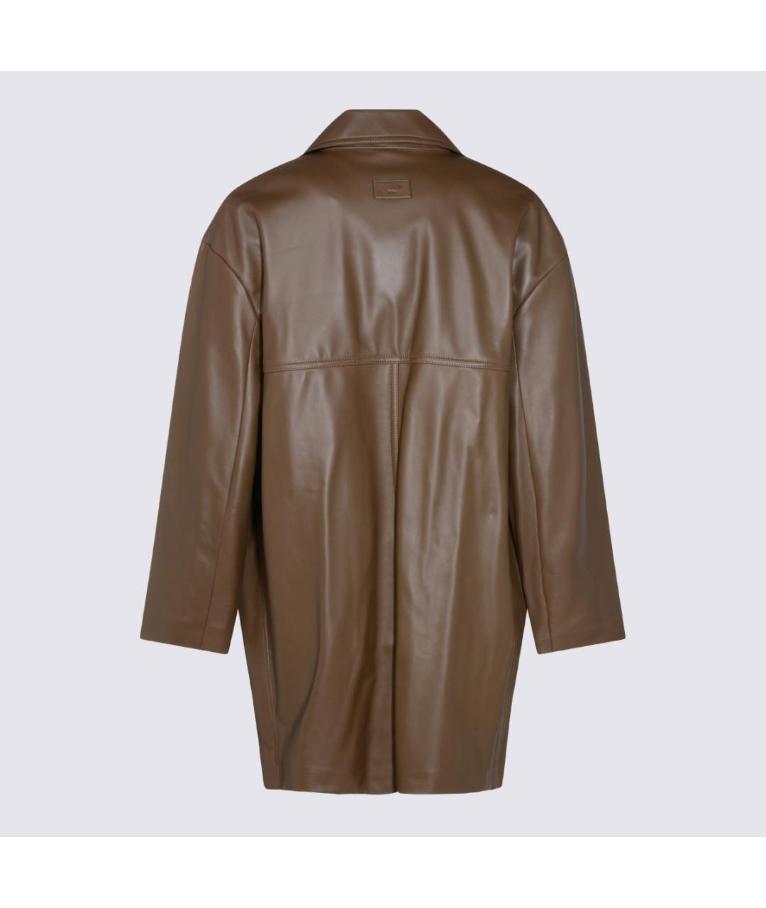 FENDI Коричневая кожаная куртка, фото 3