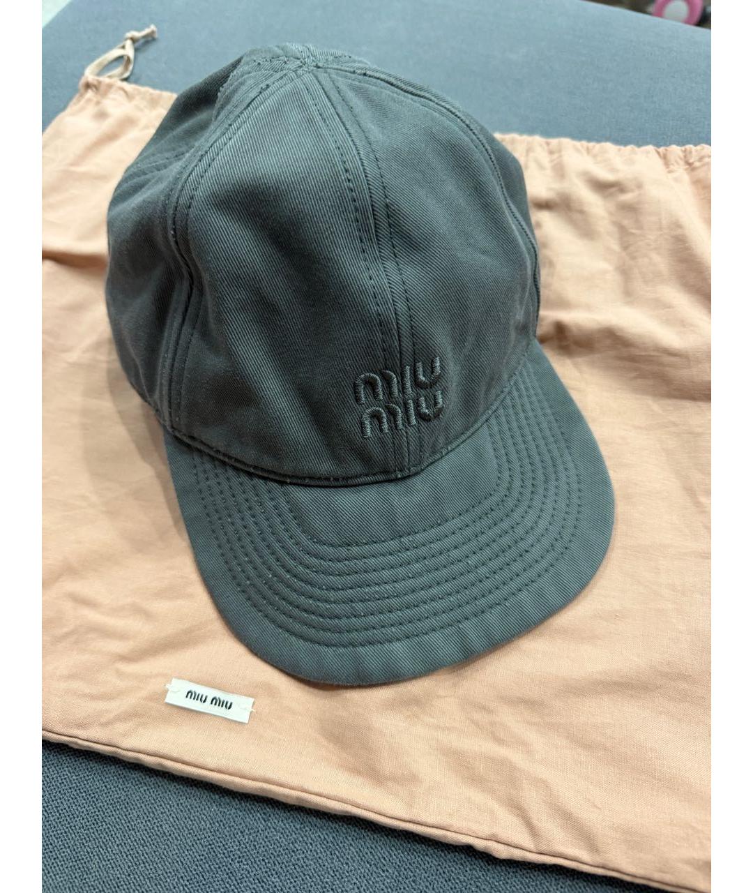 MIU MIU Антрацитовая кепка, фото 9
