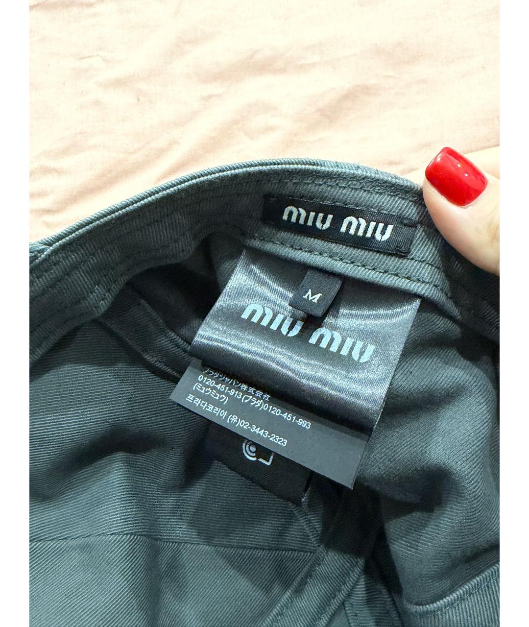 MIU MIU Антрацитовая кепка, фото 6