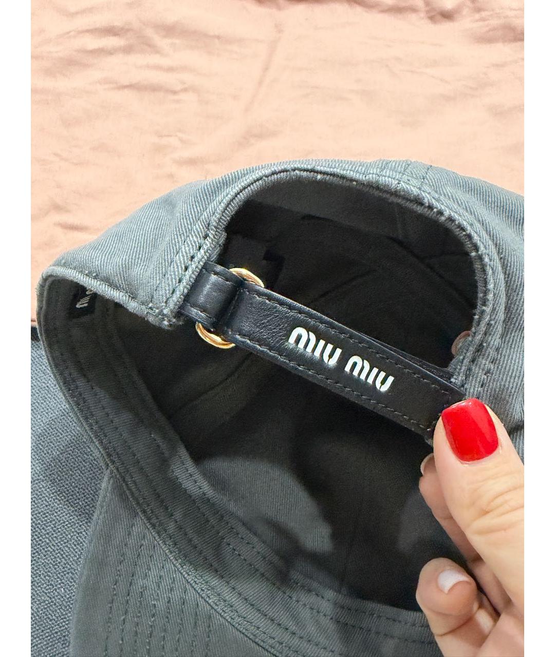 MIU MIU Антрацитовая кепка, фото 5