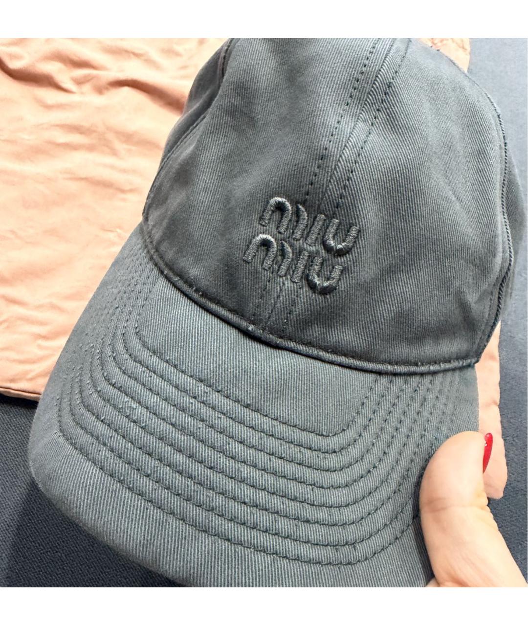 MIU MIU Антрацитовая кепка, фото 3