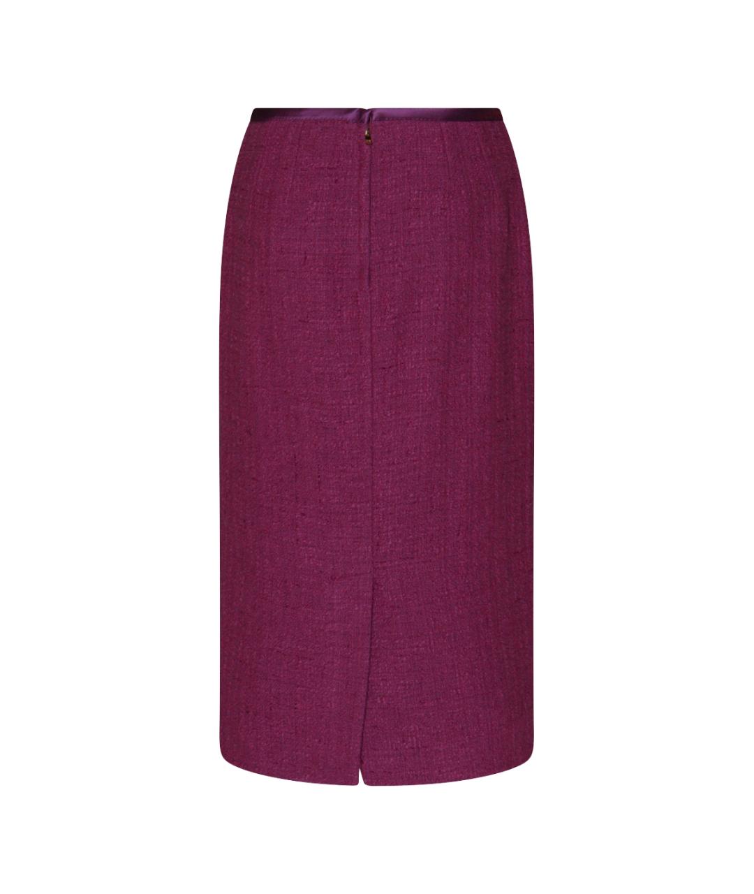 DOLCE&GABBANA Фиолетовая хлопковая юбка миди, фото 2