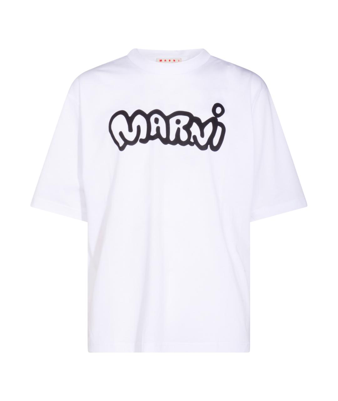 MARNI Белая хлопковая футболка, фото 1