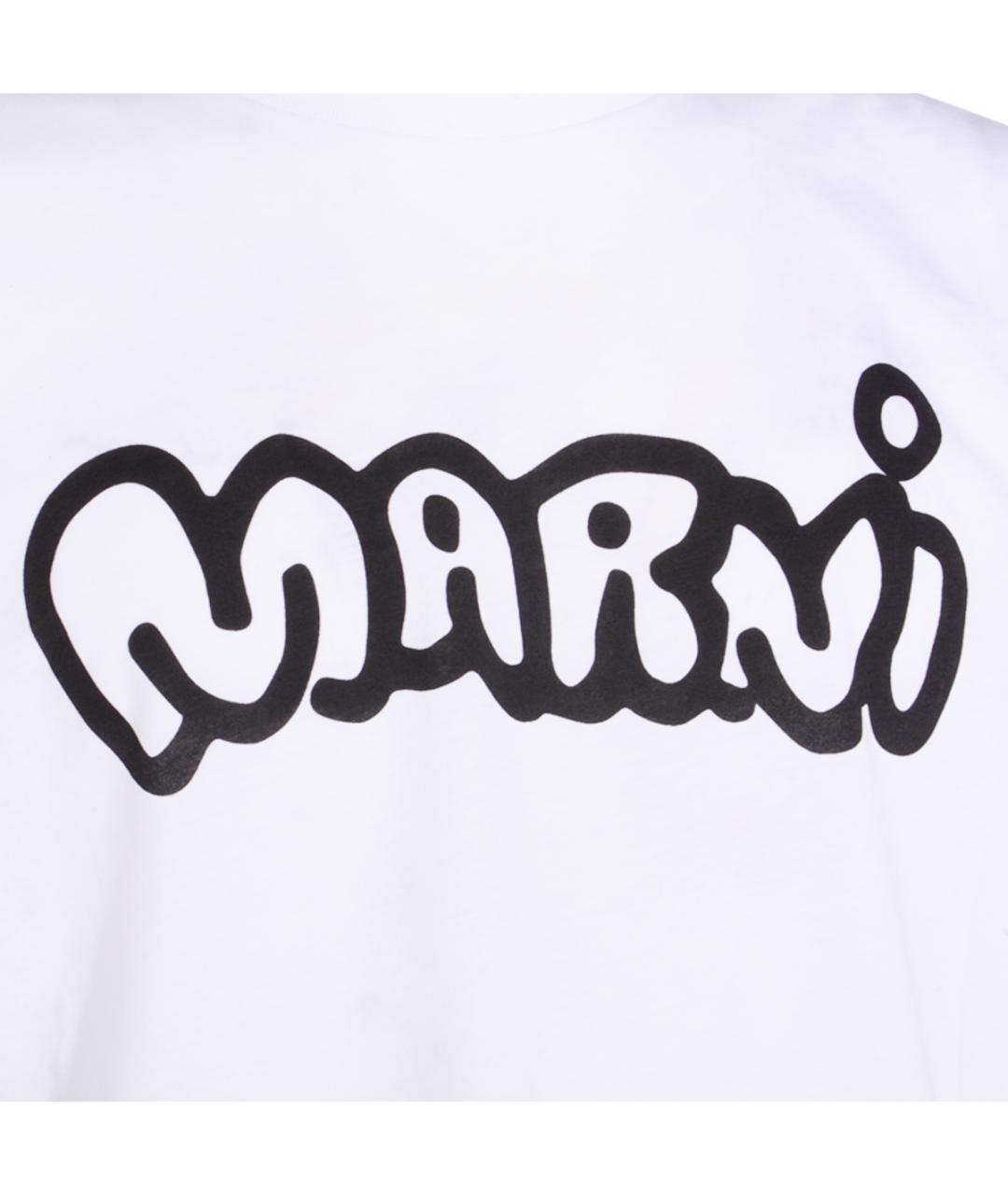 MARNI Белая хлопковая футболка, фото 3