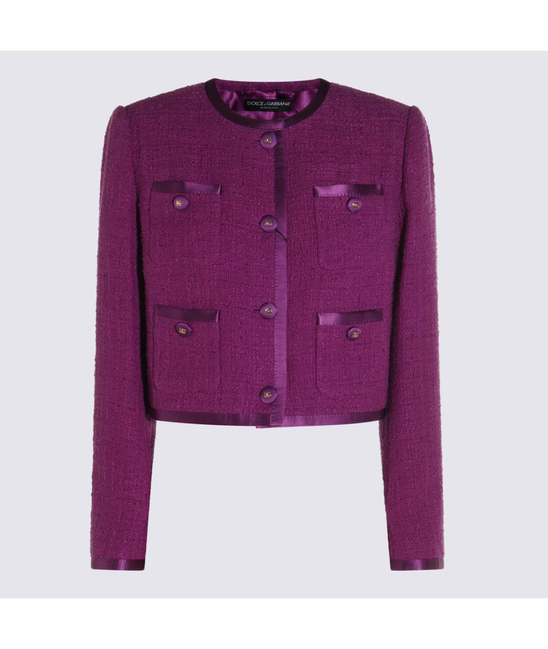 DOLCE&GABBANA Фиолетовый хлопковый жакет/пиджак, фото 2
