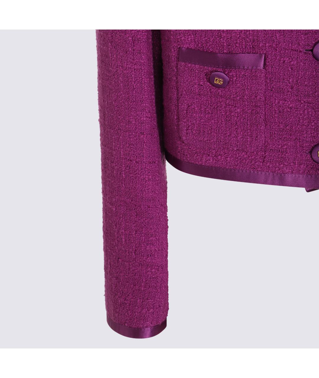 DOLCE&GABBANA Фиолетовый хлопковый жакет/пиджак, фото 5