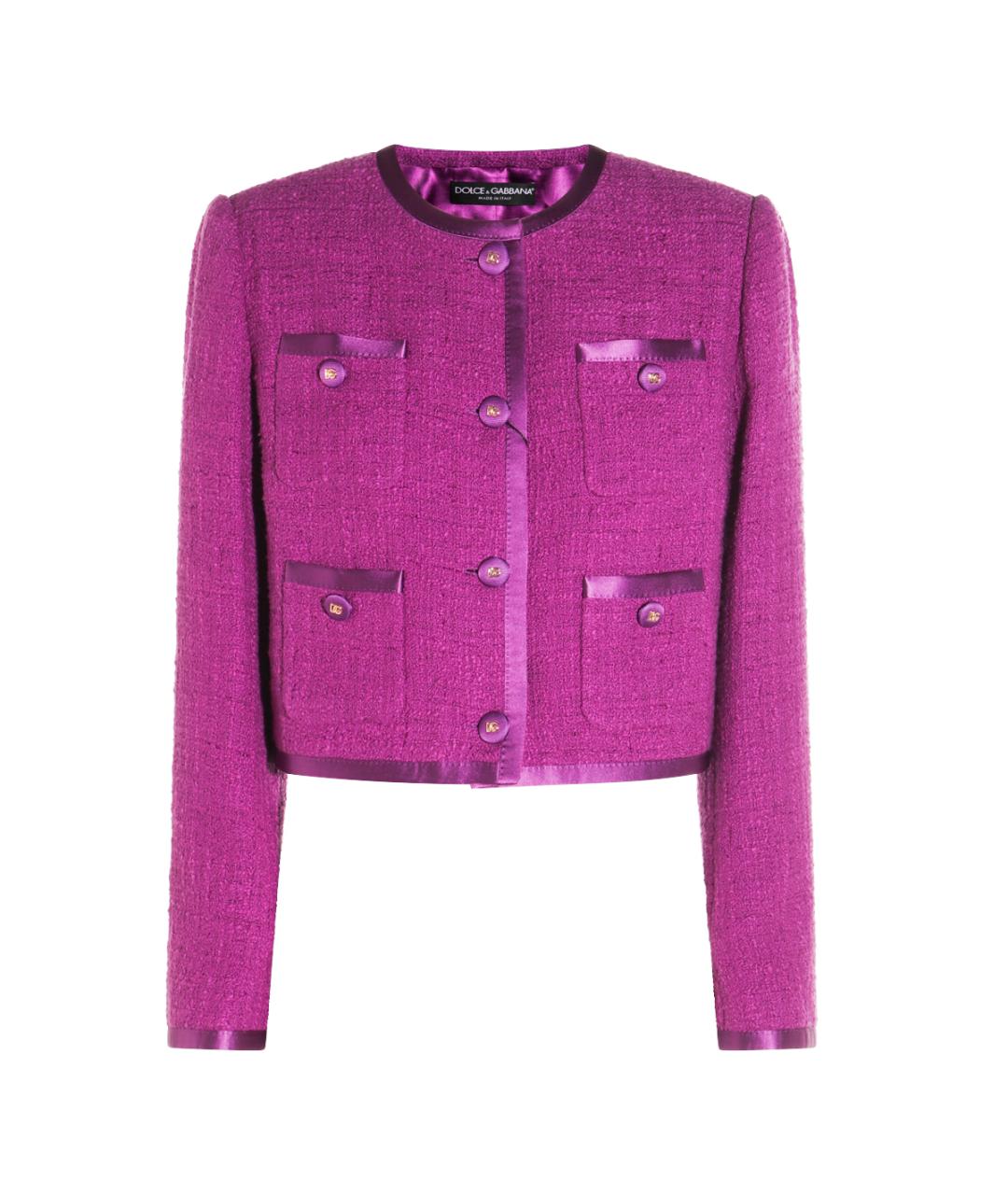 DOLCE&GABBANA Фиолетовый хлопковый жакет/пиджак, фото 1