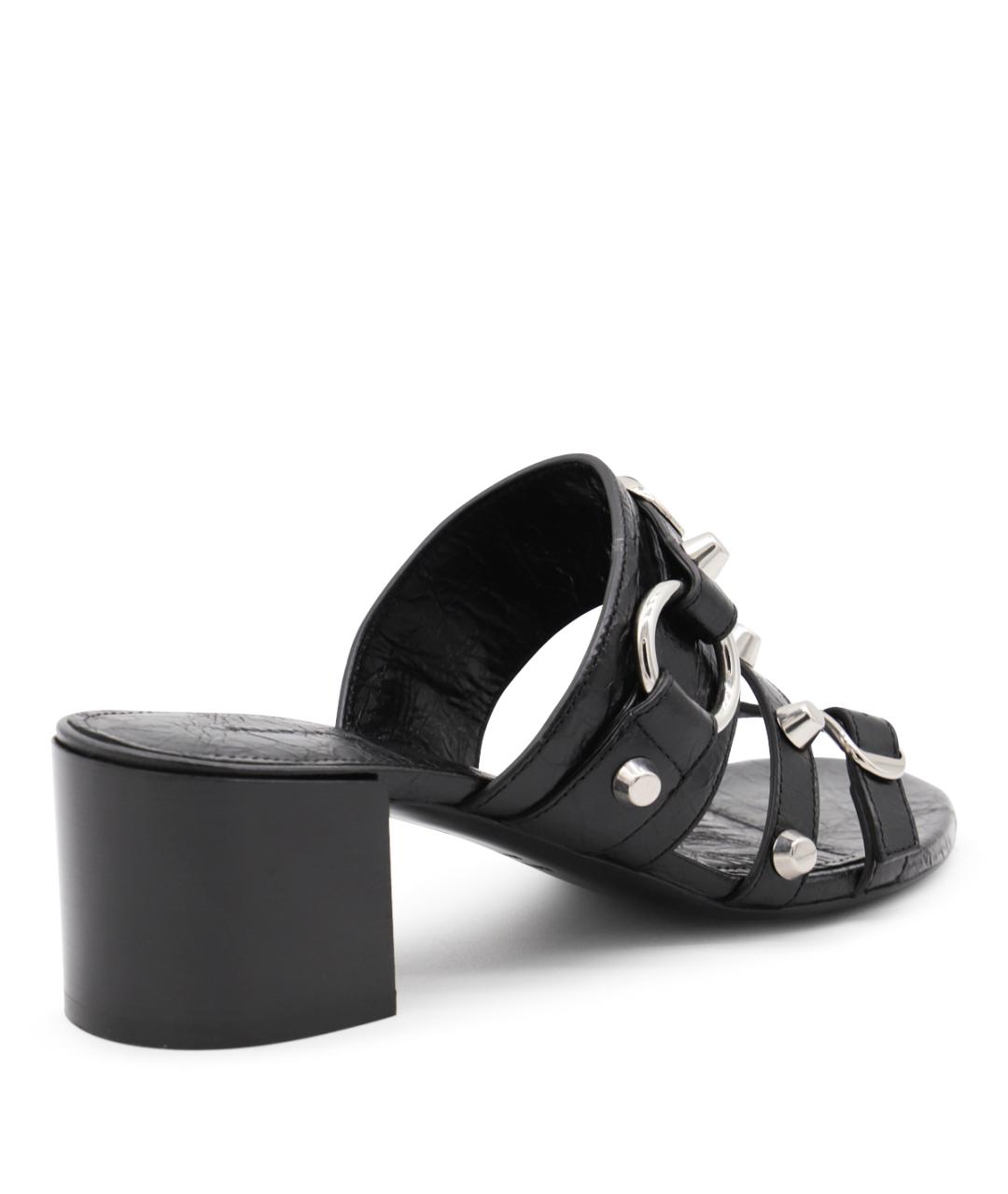 BALENCIAGA Черные кожаные мюли, фото 3