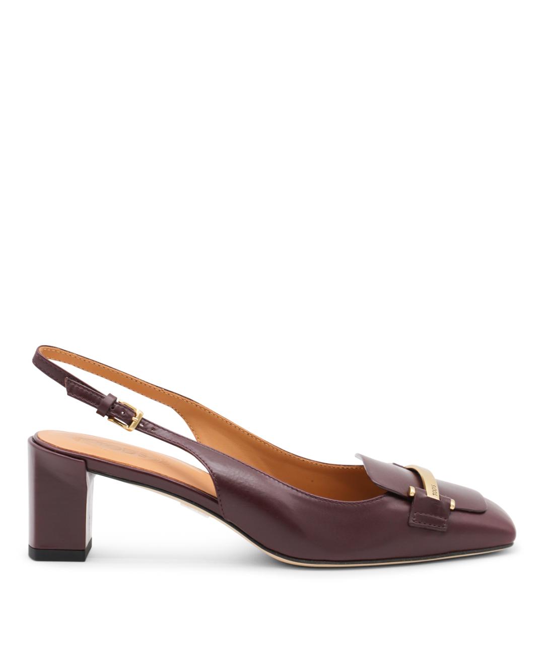 TOD'S Бордовые кожаные туфли, фото 1