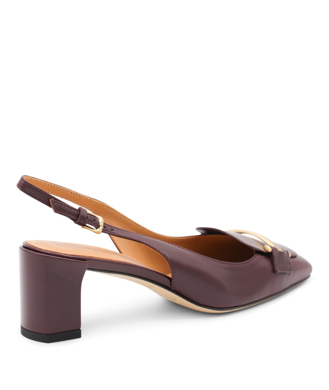 TOD'S Бордовые кожаные туфли, фото 3