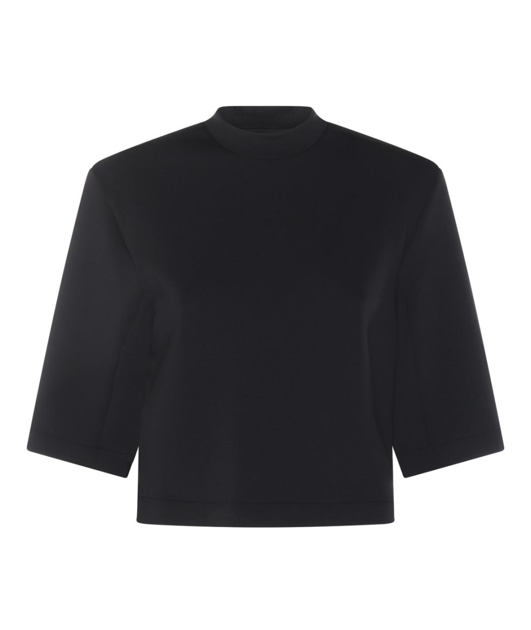 MONCLER Черная полиэстеровая футболка, фото 1