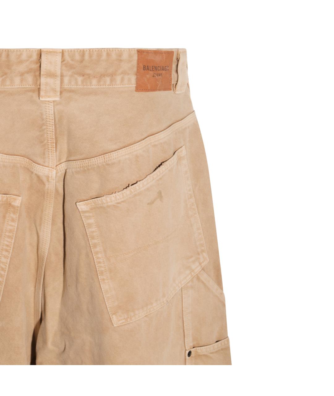 BALENCIAGA Бежевые хлопковые повседневные брюки, фото 5