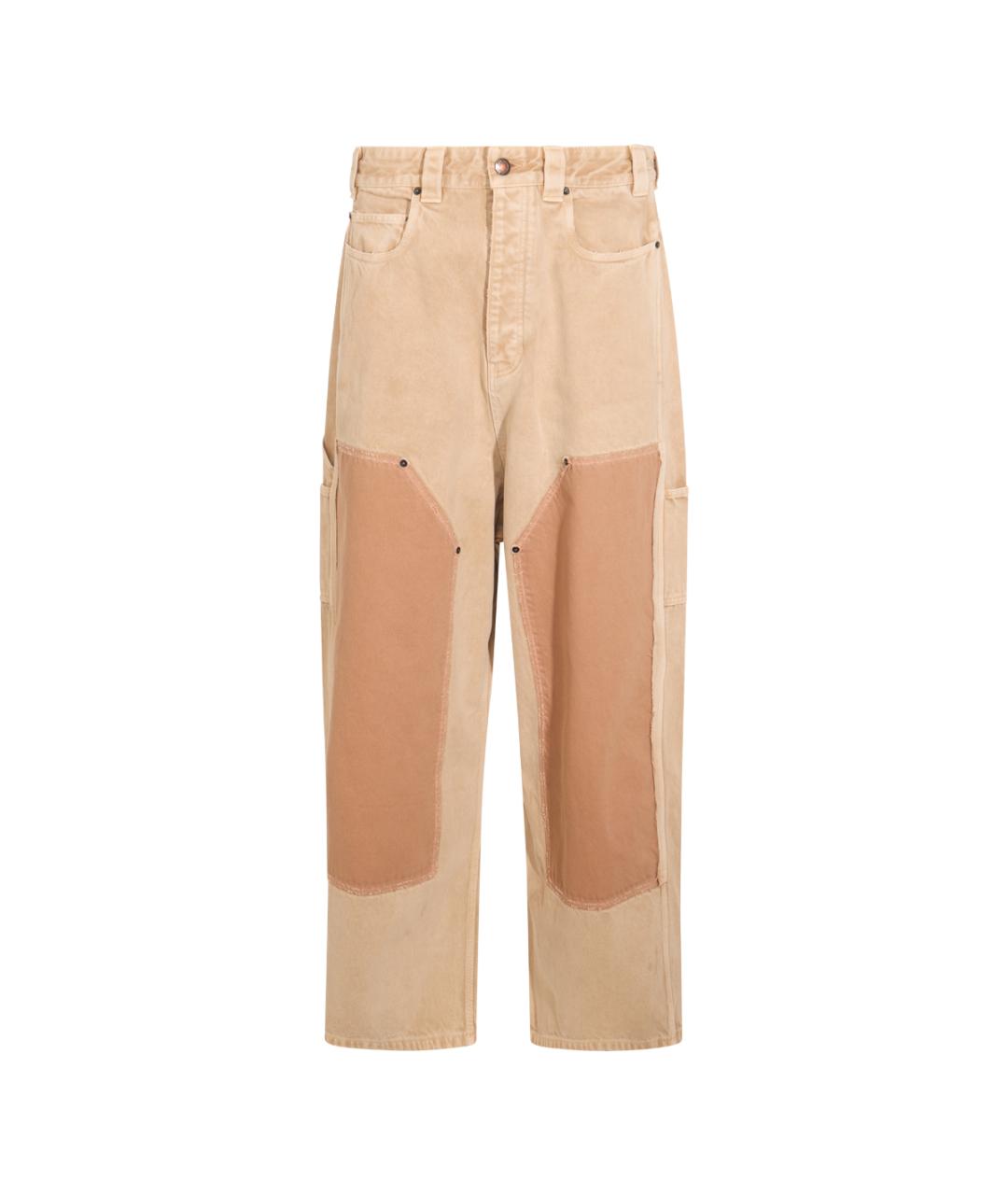 BALENCIAGA Бежевые хлопковые повседневные брюки, фото 1