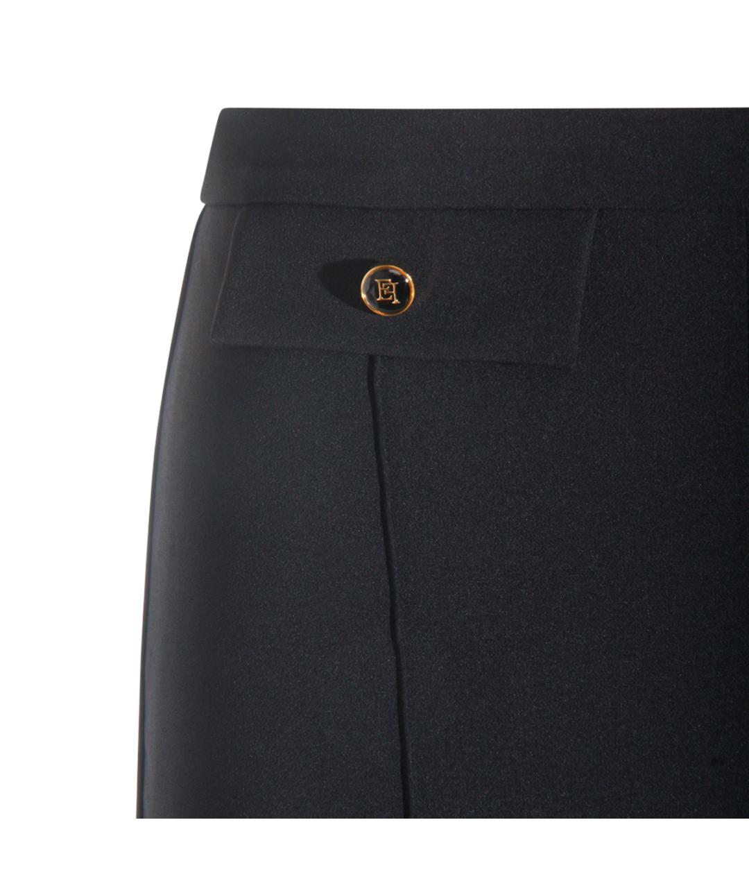 ELISABETTA FRANCHI Черные прямые брюки, фото 3