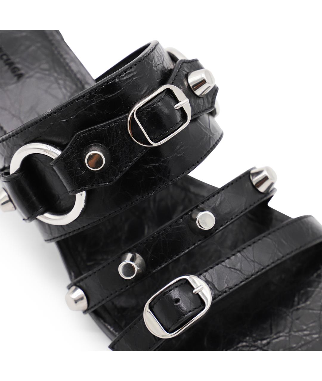 BALENCIAGA Черные кожаные мюли, фото 4