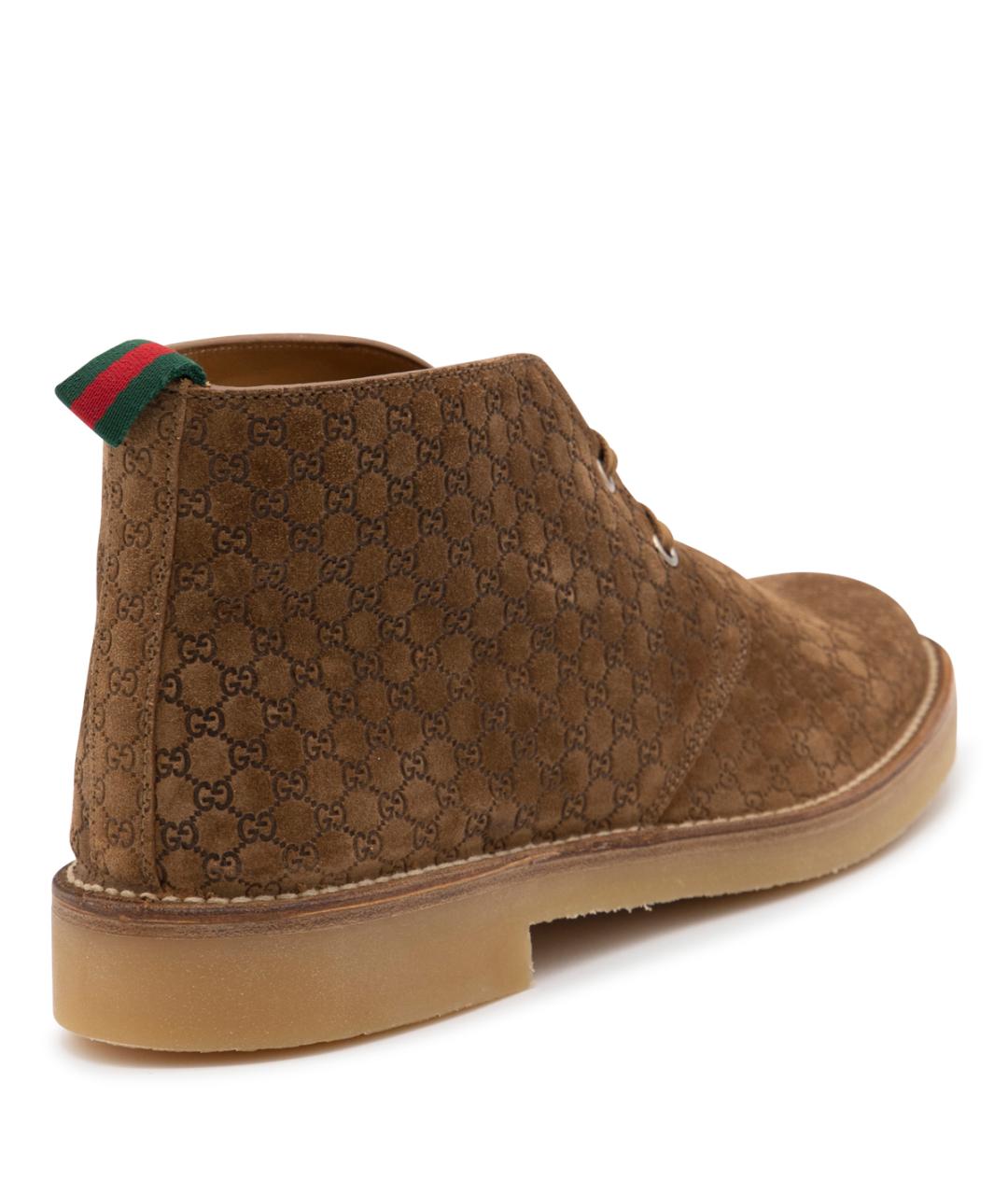 GUCCI Коричневые замшевые низкие ботинки, фото 3